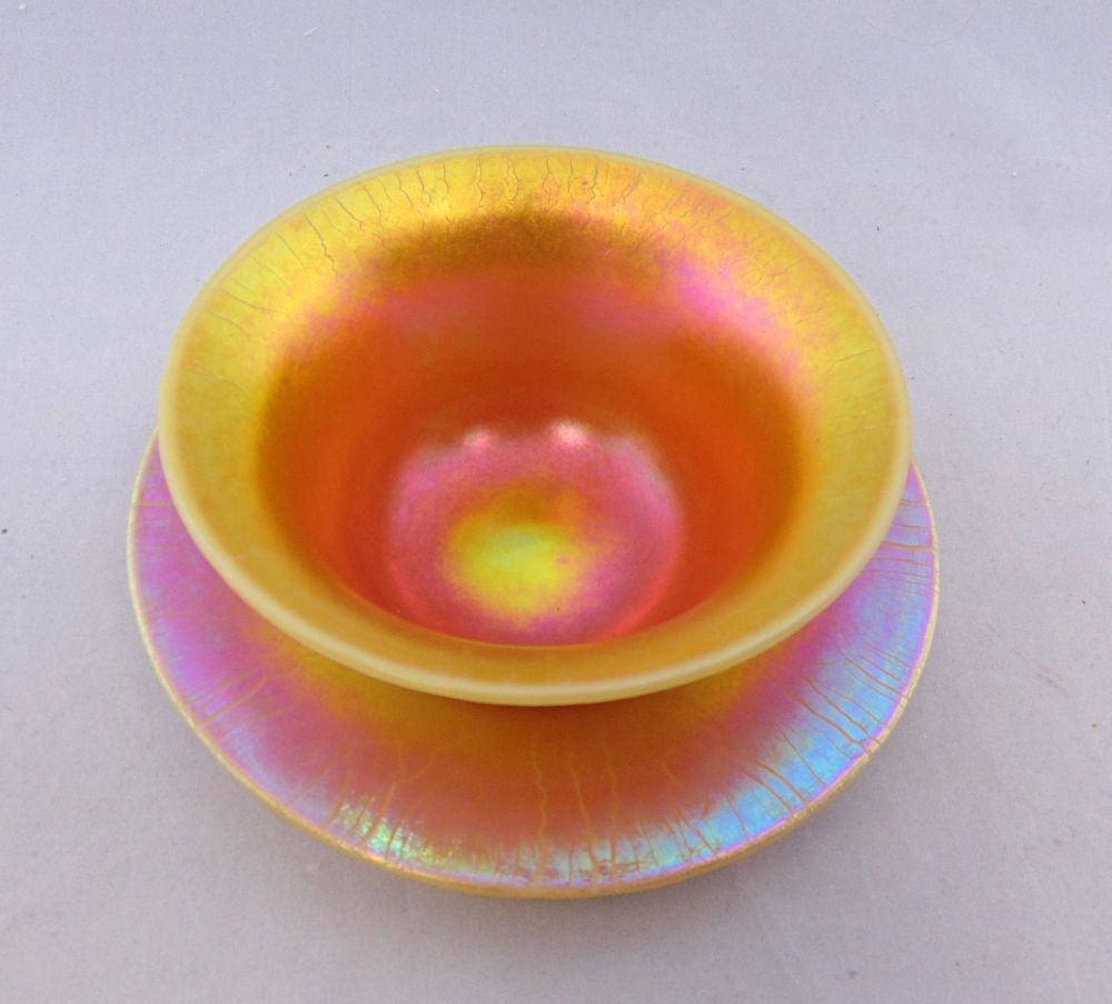 Lot 346: Steuben Calcite bowl and plate