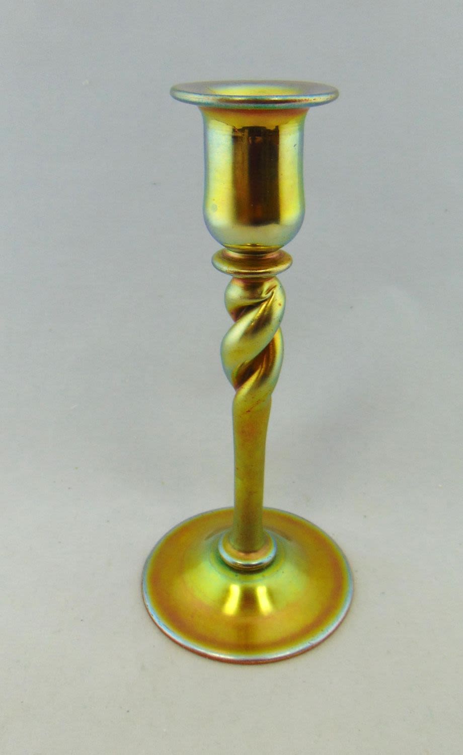 Lot 349: Steuben Gold Aurene candlestick