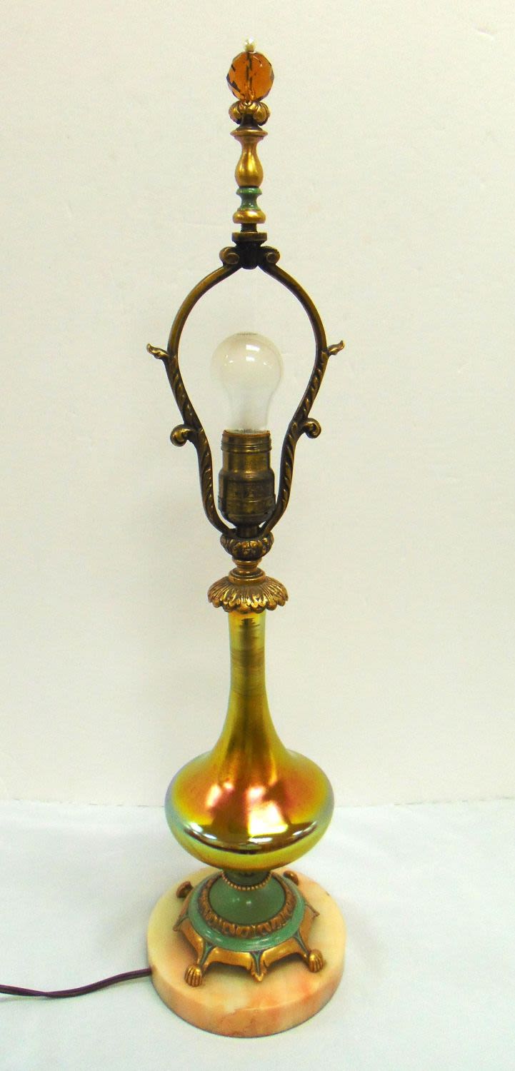Lot 361: Steuben Gold Aurene lamp base
