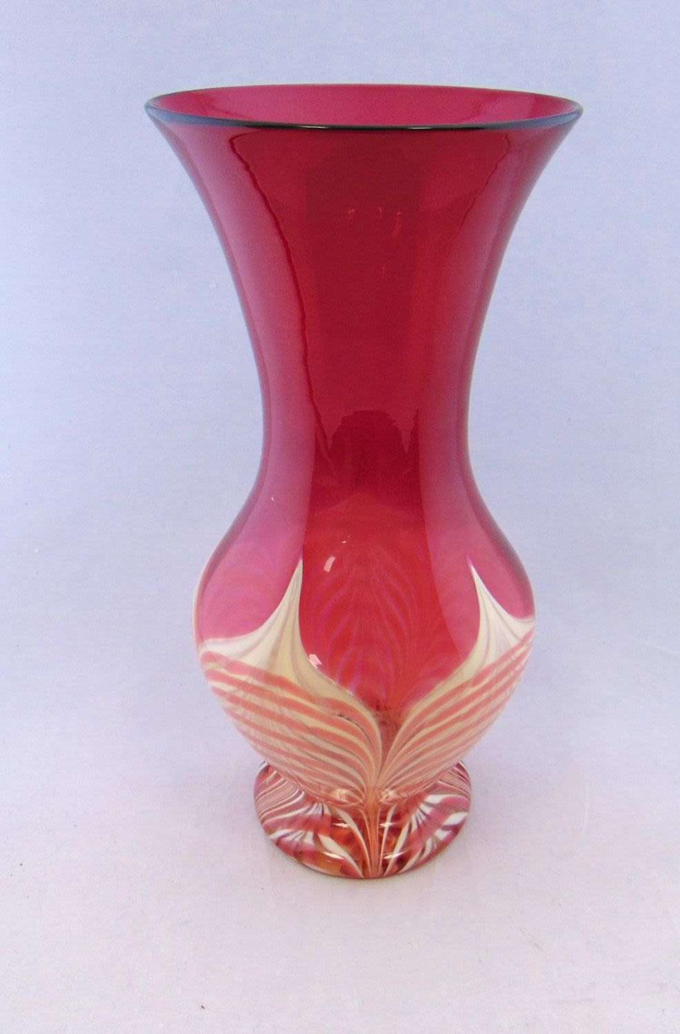 Lot 382: Durand translucent red art glass vase