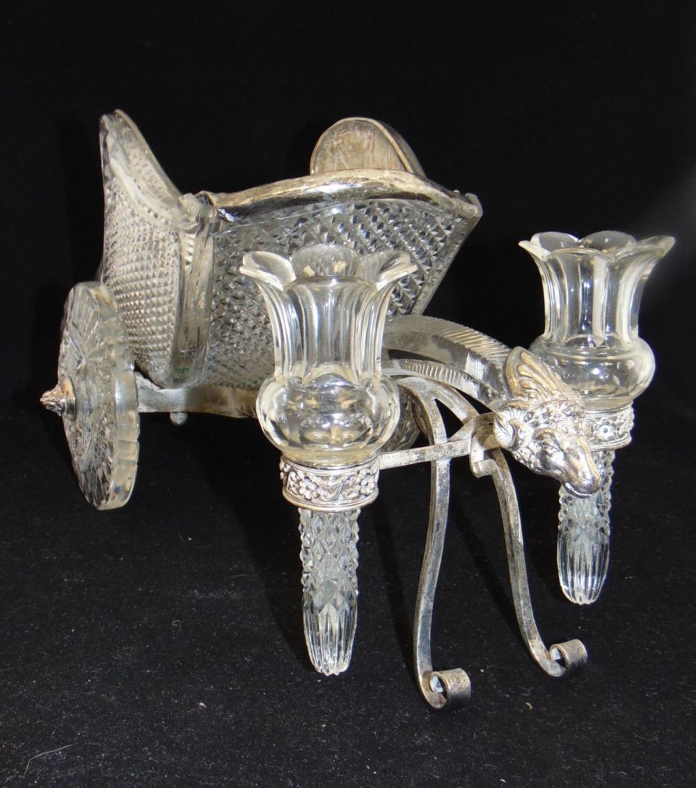 Lot 205: Rare glass serving chariot
