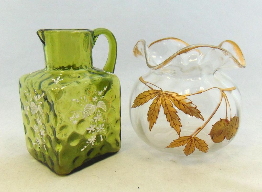 Lot 206: Two enameled glass items