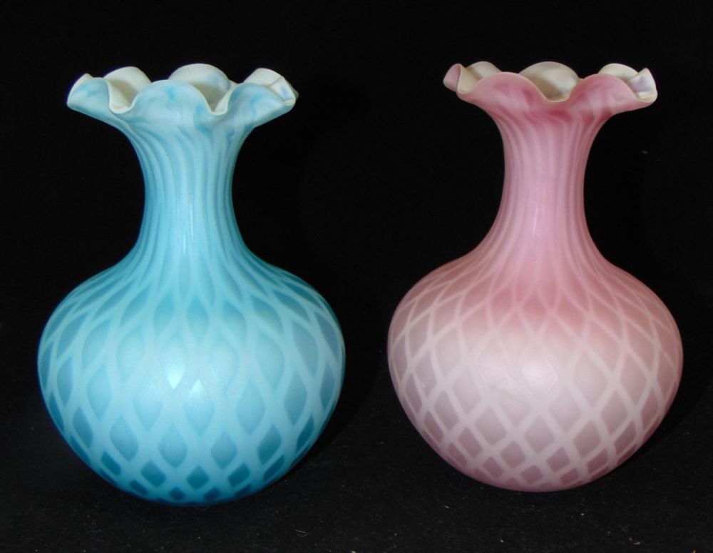 Lot 223: Two Mother of Pearl glass vases