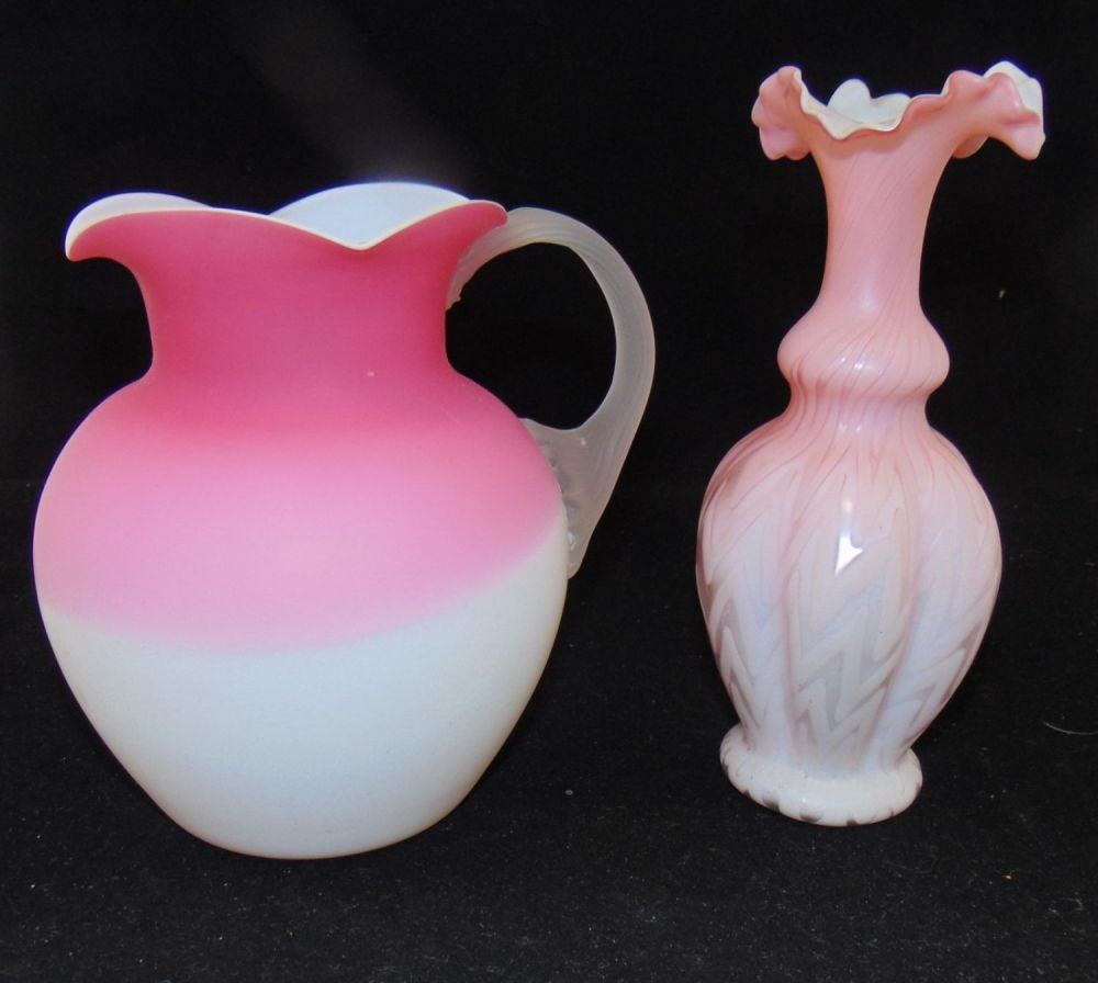 Lot 228: Two Victorian satin glass items