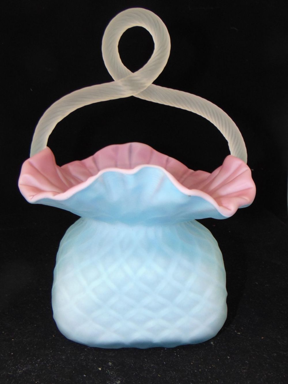Lot 234: Massive MOP twist handle basket