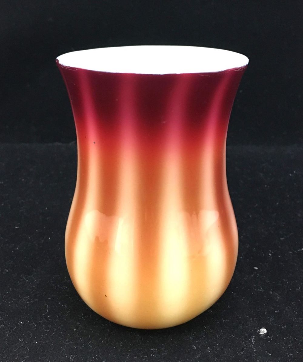 Lot 274: New England Plated Amberina spooner