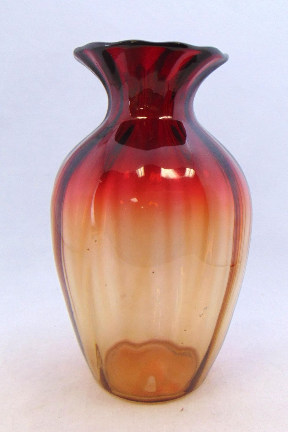 Lot 287: Libbey Amberina glass vase