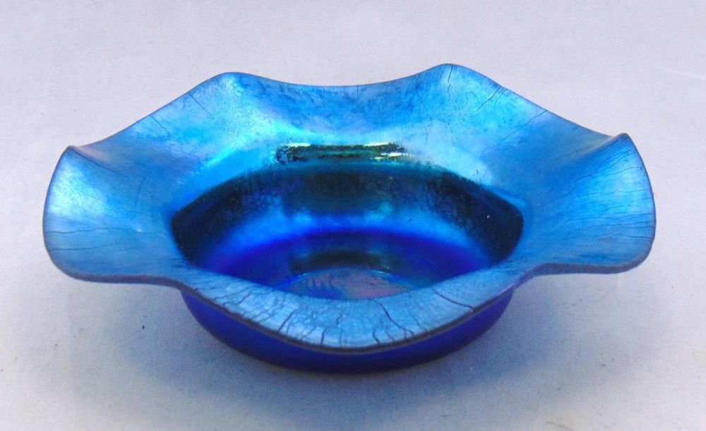 Lot 157: Steuben Blue Aurene glass bowl