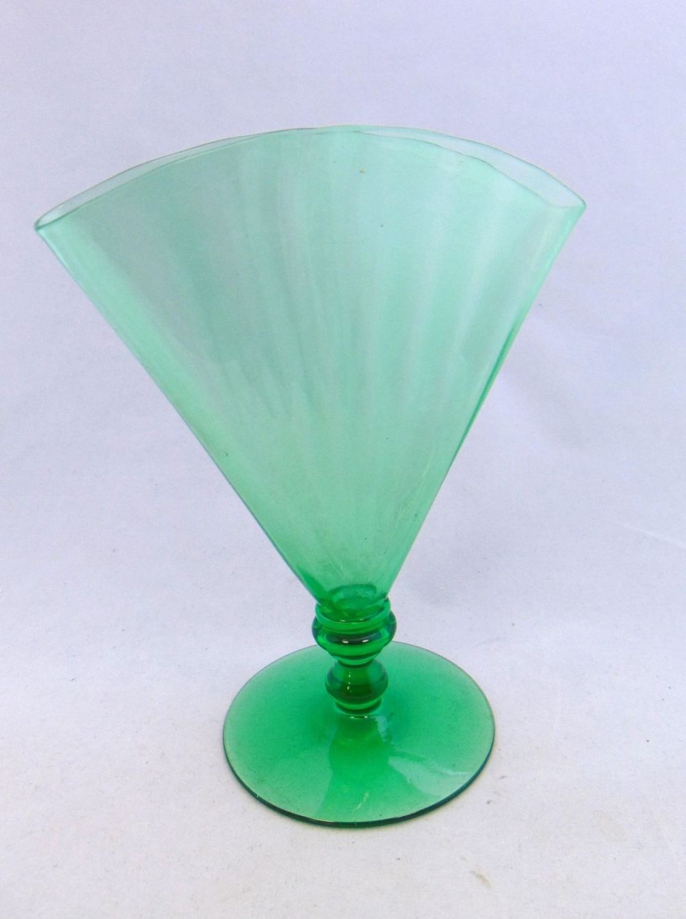 Lot 178: Steuben Pomona green fan vase