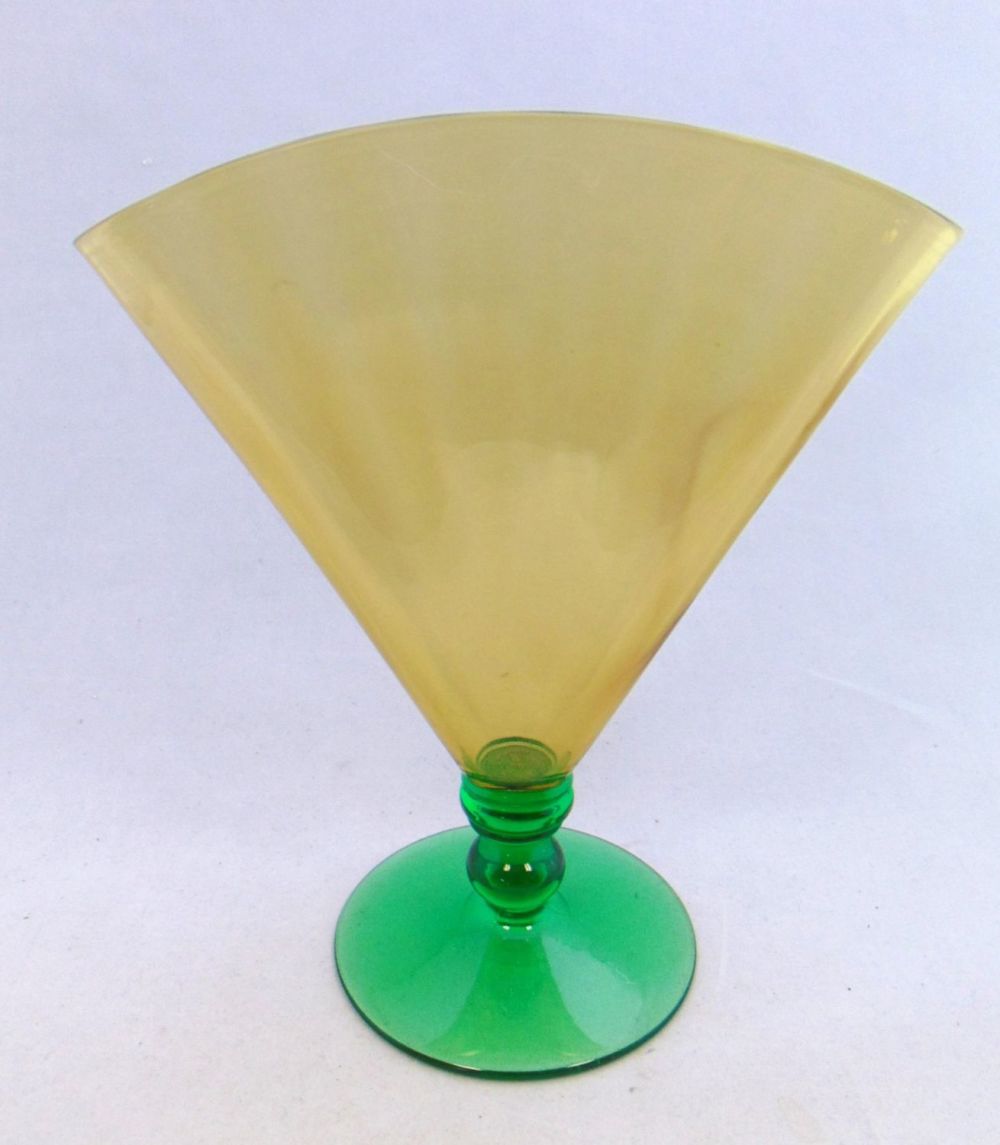 Lot 180: Steuben Pomona green and amber vase