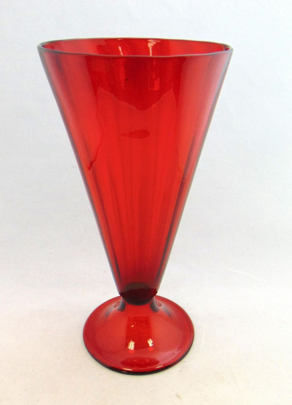 Lot 193: Steuben Selenium red trumpet vase