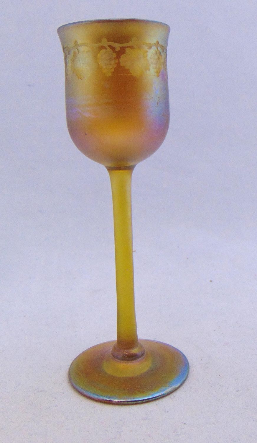 Lot 238: Tiffany Gold Favrile stemmed cordial