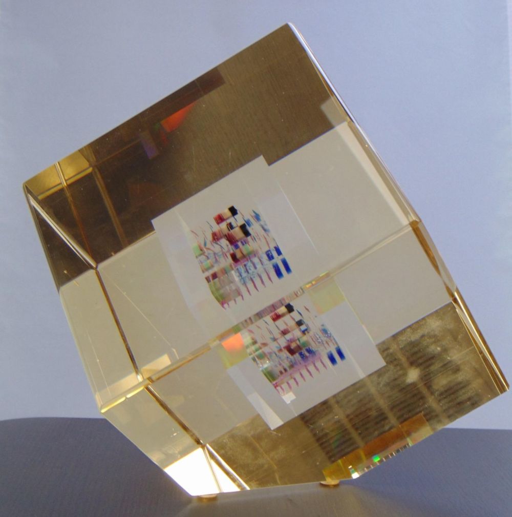 Lot 303: Jon Kuhn art glass cube