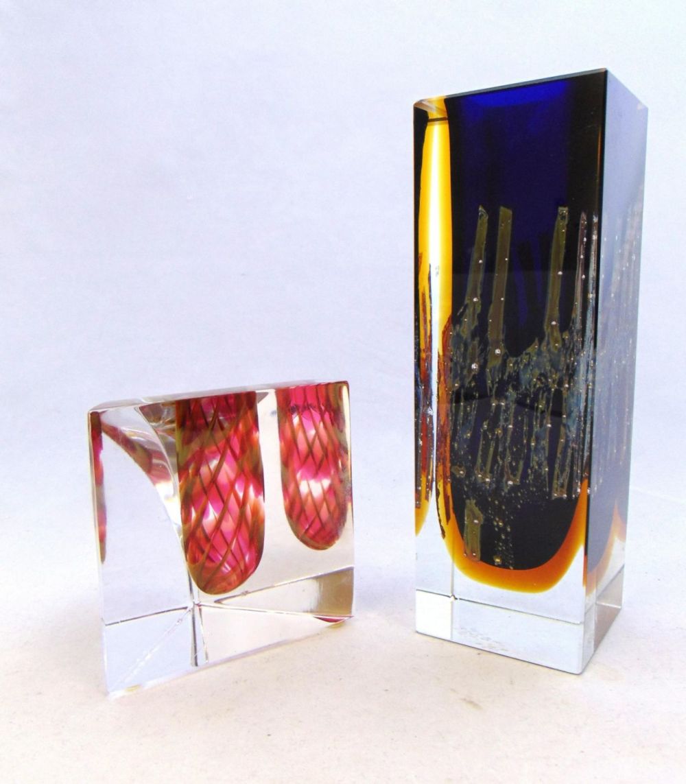 Lot 307: Two contemporary art glass items