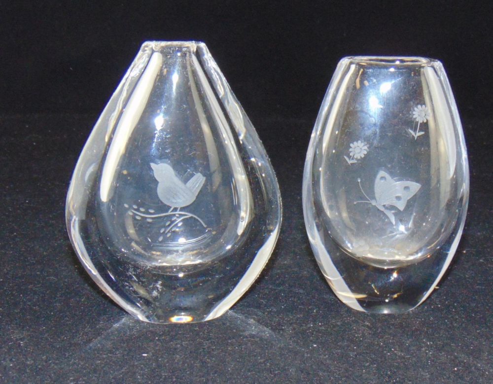 Lot 354: Two Swedish art glass vases