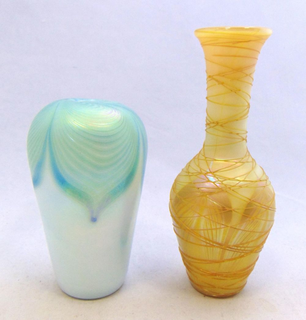 Lot 373: Two contemporary art glass vases