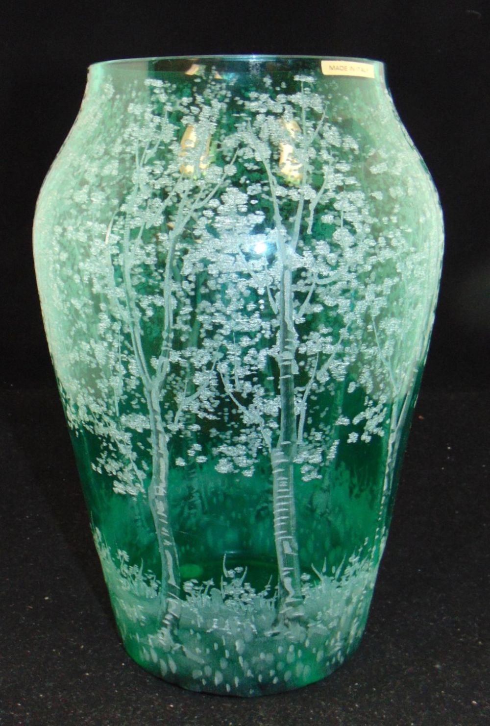 Lot 380: Intaglio cut Murano glass vase