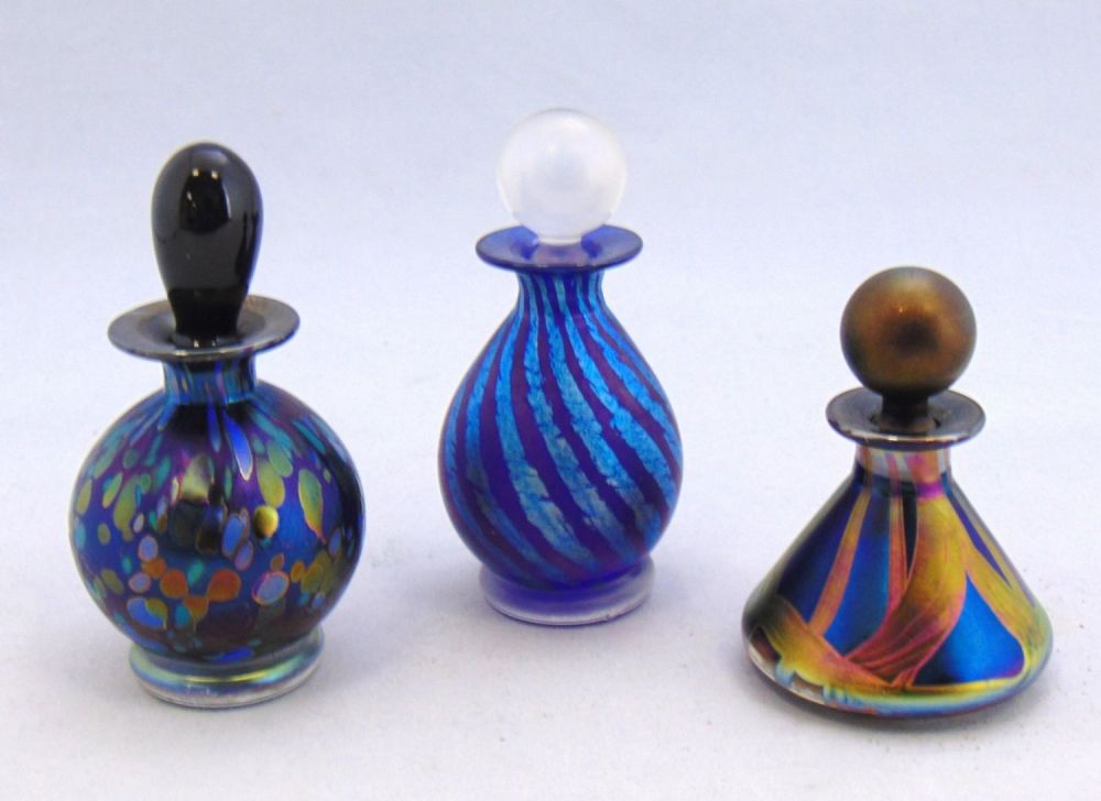 Lot 383: Three contemporary art glass perfumes