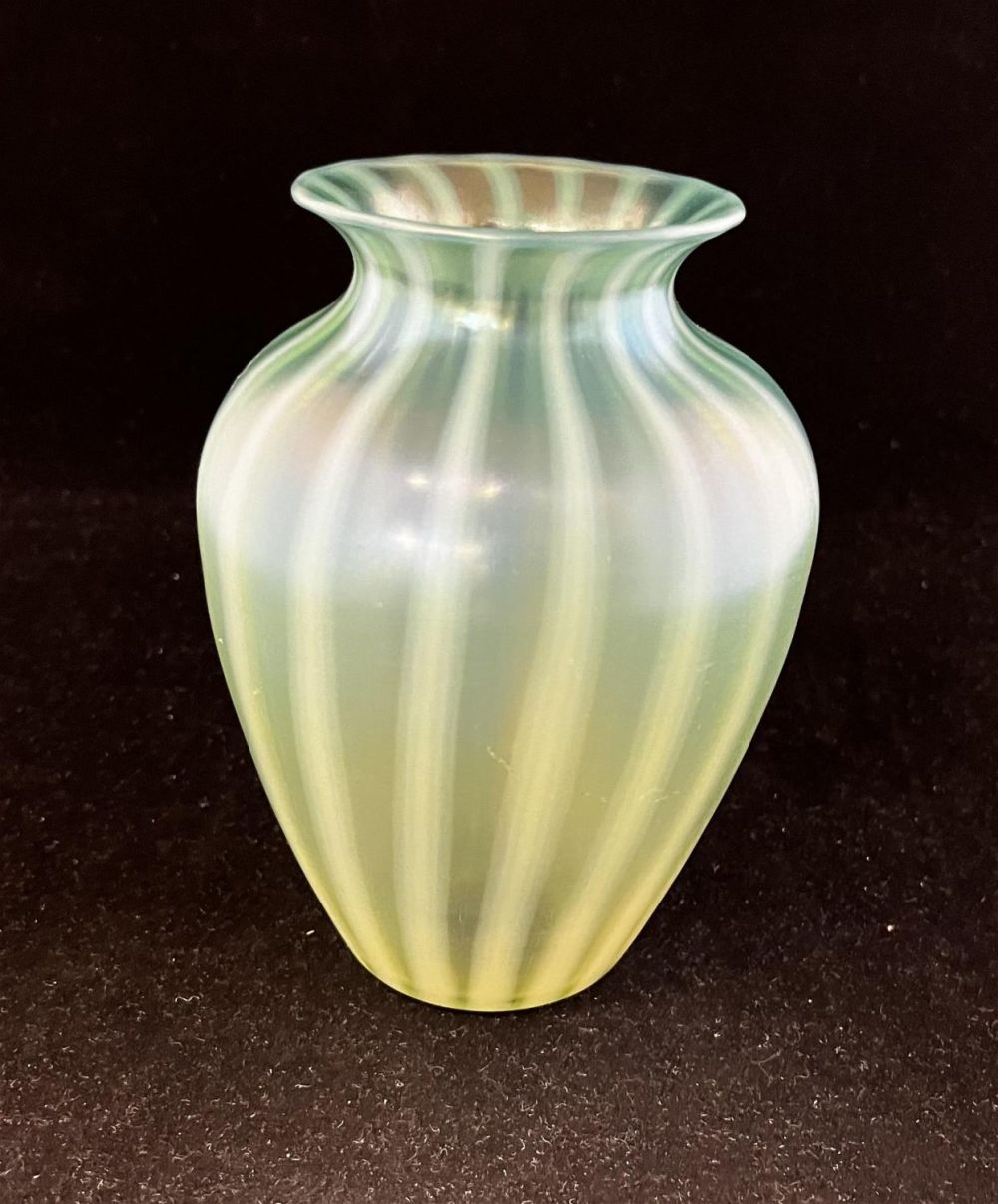Lot 162: Steuben Oriental Jade glass vase