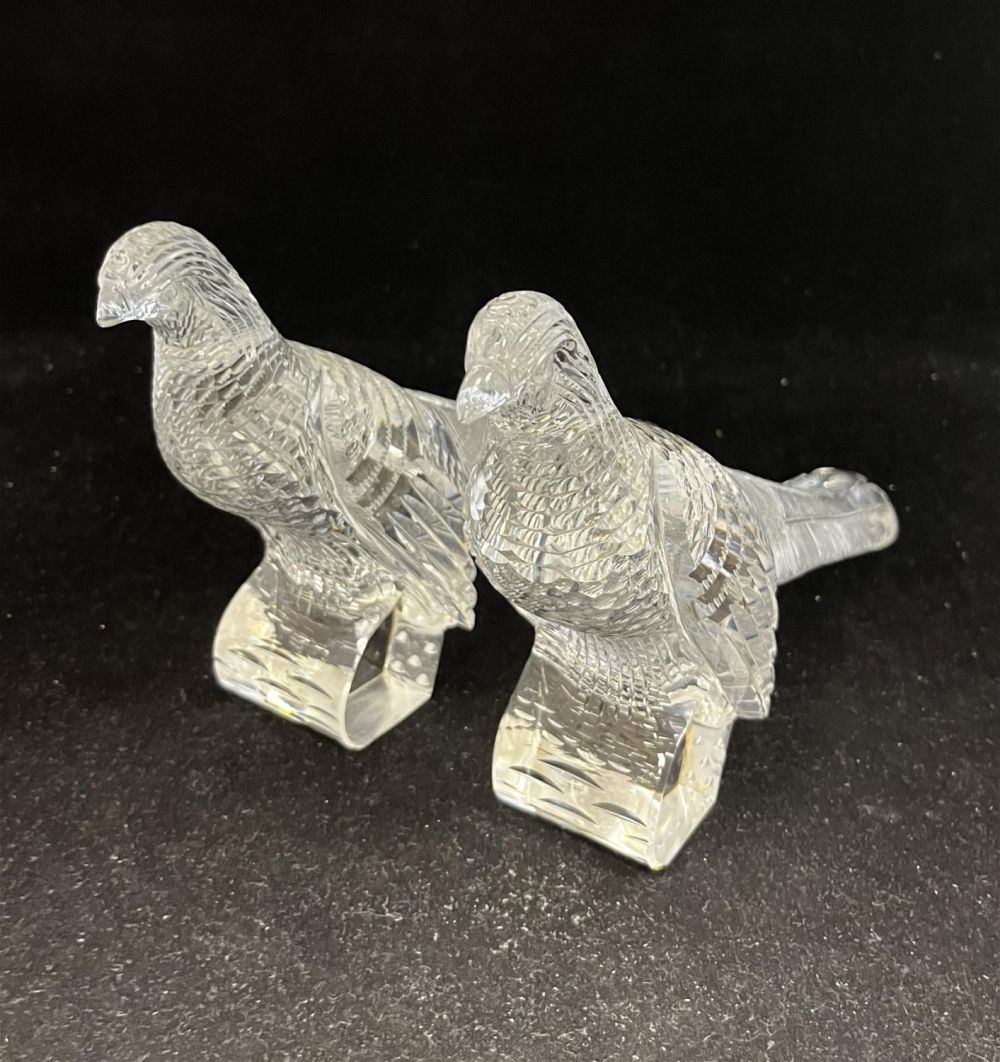 Lot 163: Pair of Steuben glass Pheasants