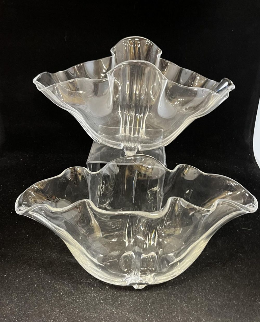 Lot 165: Pair of Grotesque Steuben bowls