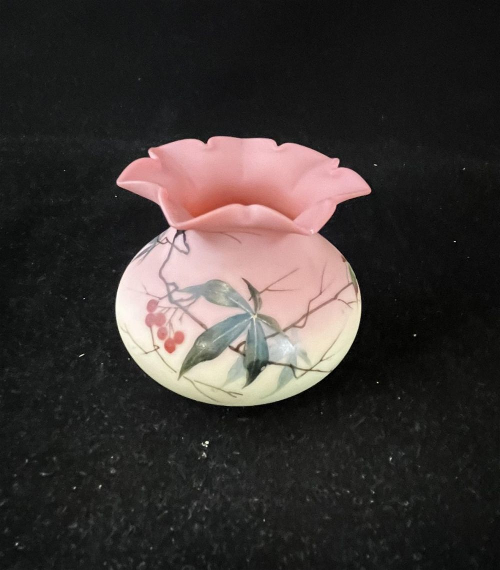 Lot 183: Webb Burmese rose bowl