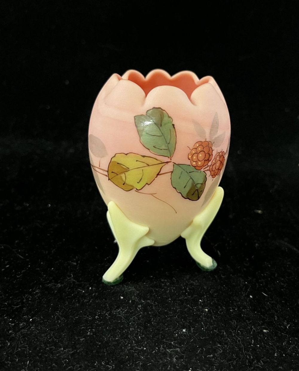 Lot 201: Webb Burmese footed rose bowl