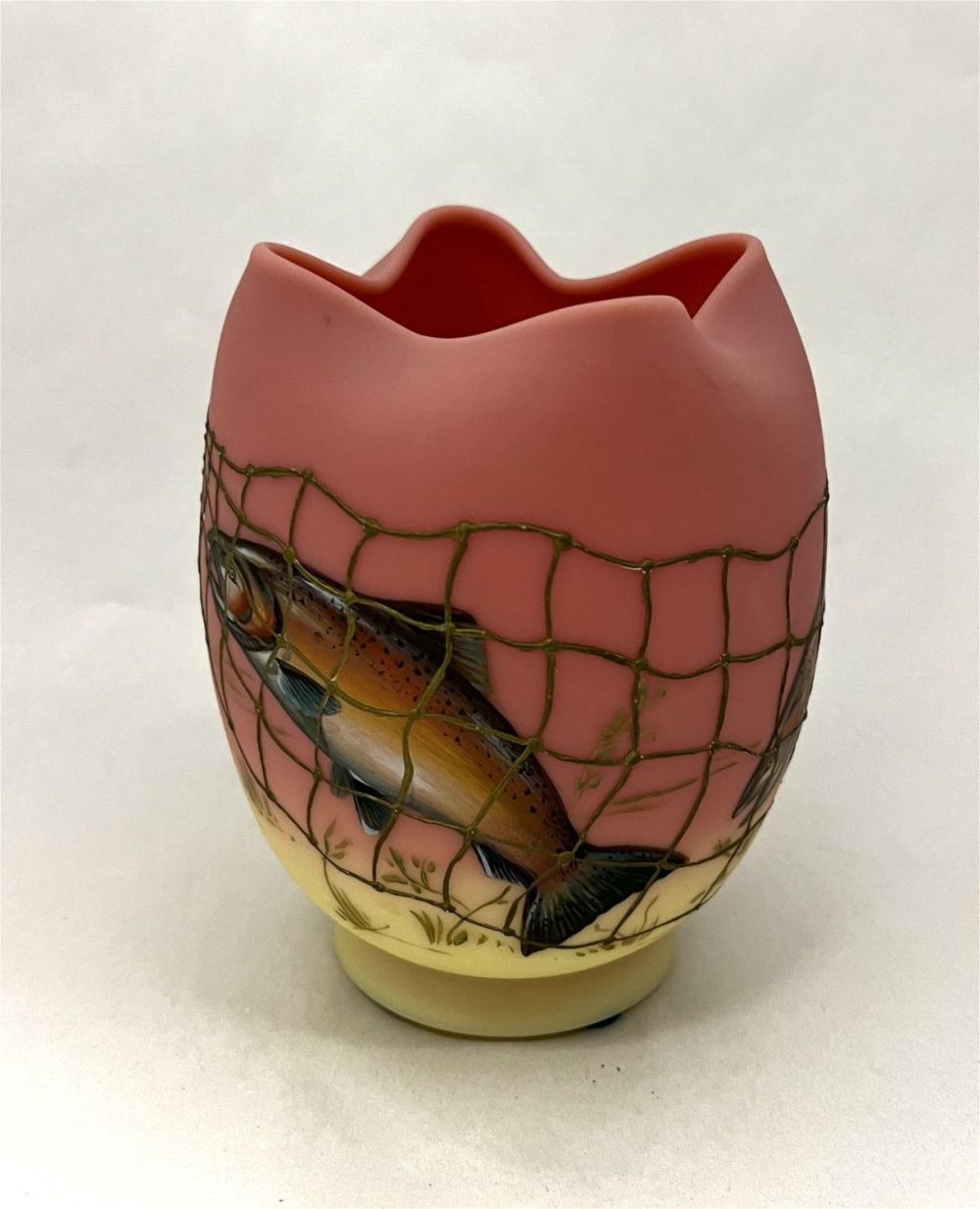 Lot 204: Mt. Washington decorated Burmese vase