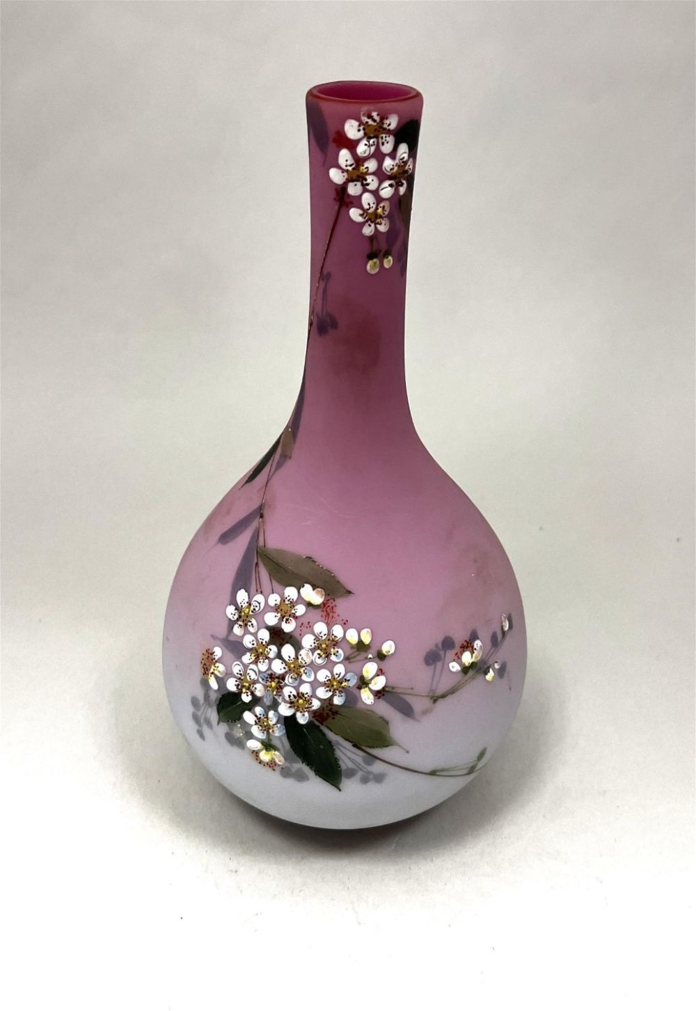 Lot 207: Mt. Washington Peachblow glass vase