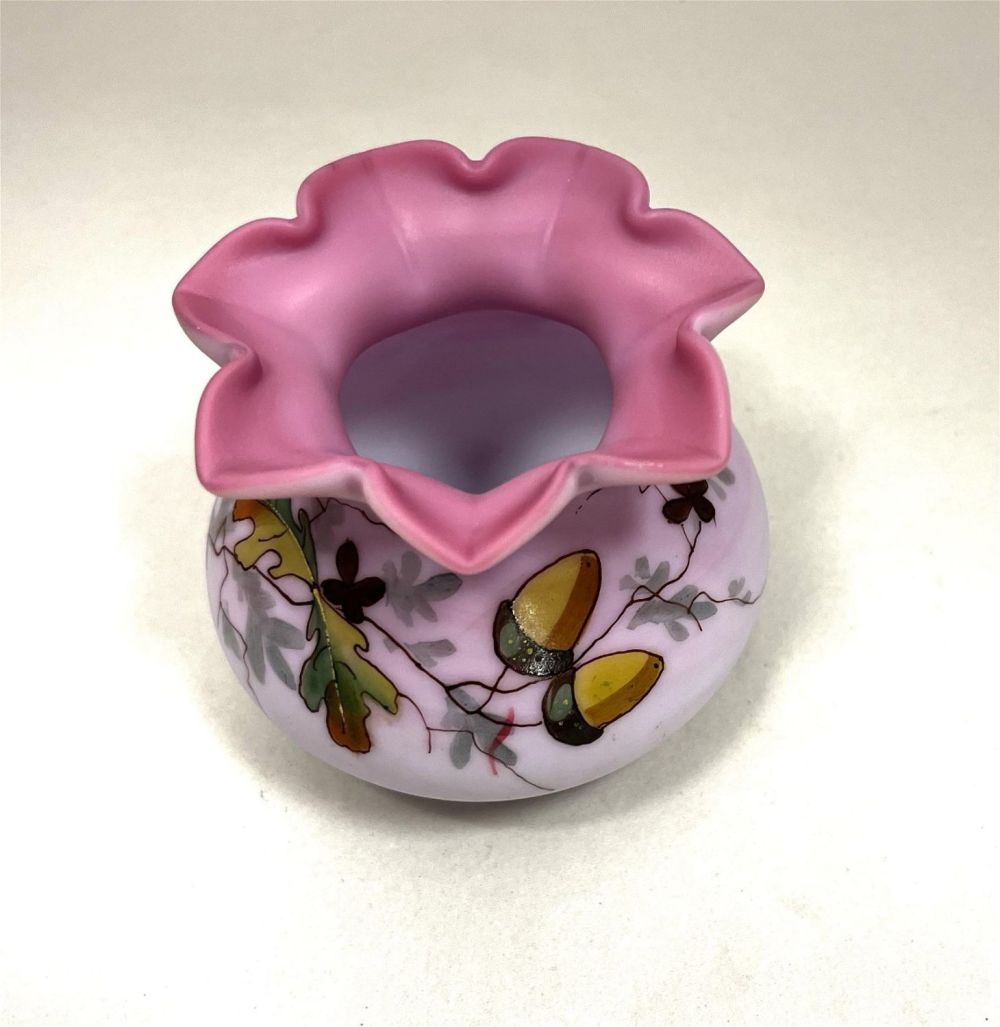 Lot 208: Webb Lilac Burmese glass vase
