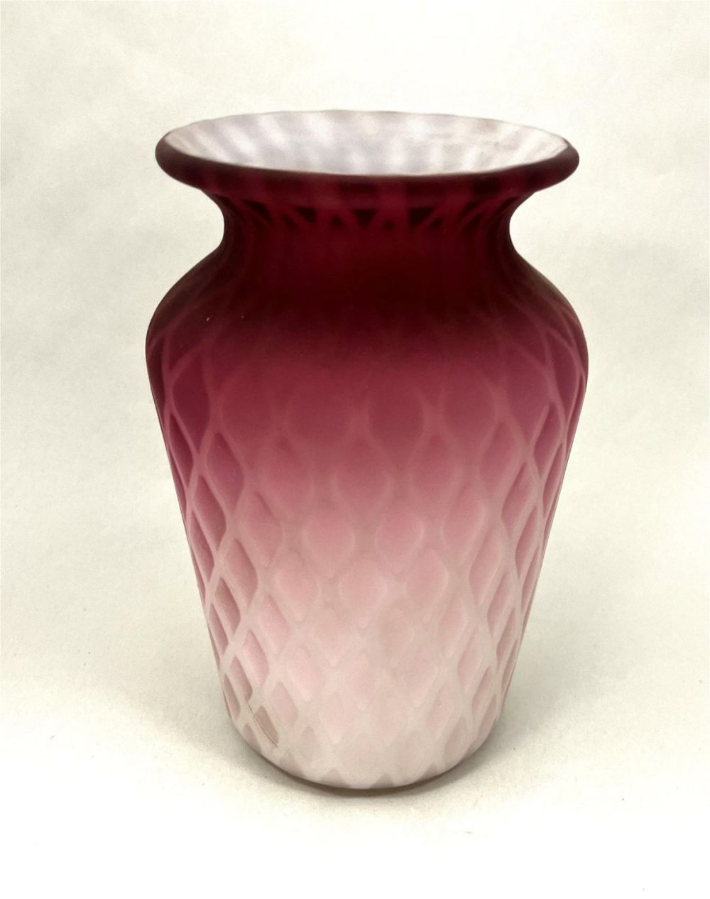 Lot 220: Pink Satin MOP glass vase