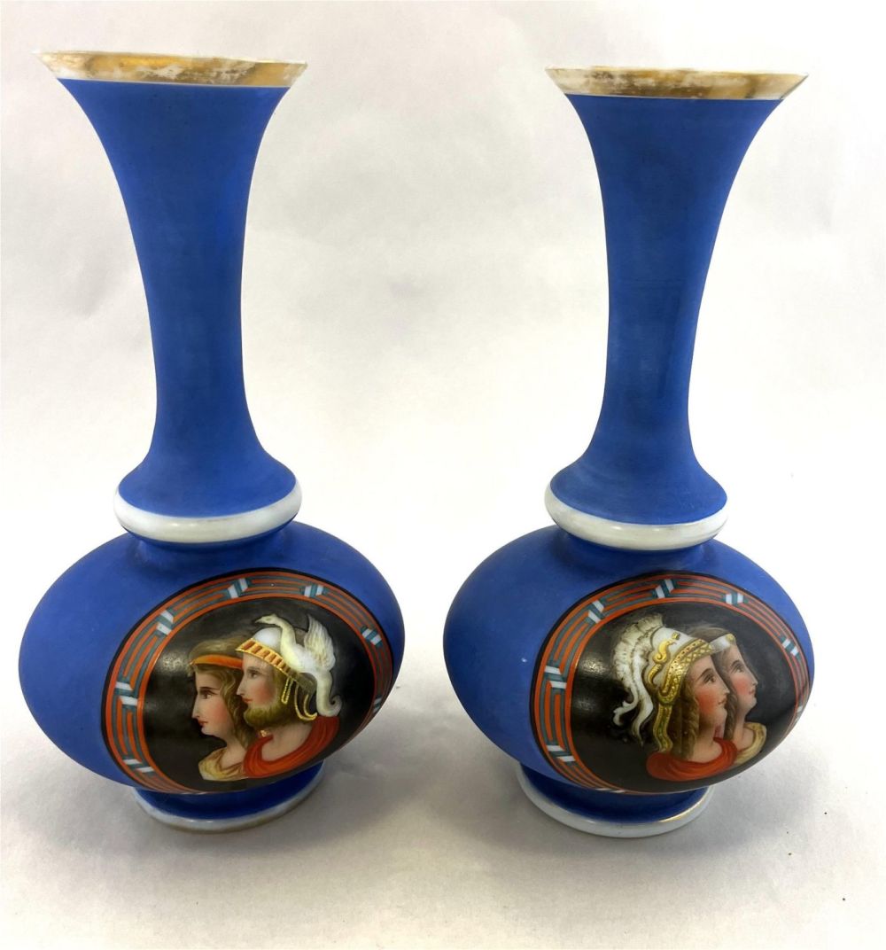 Lot 225: Pair of Richardson Opaline glass vases
