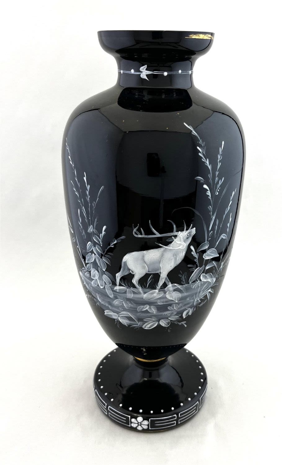 Lot 227: Black Opaline glass vase