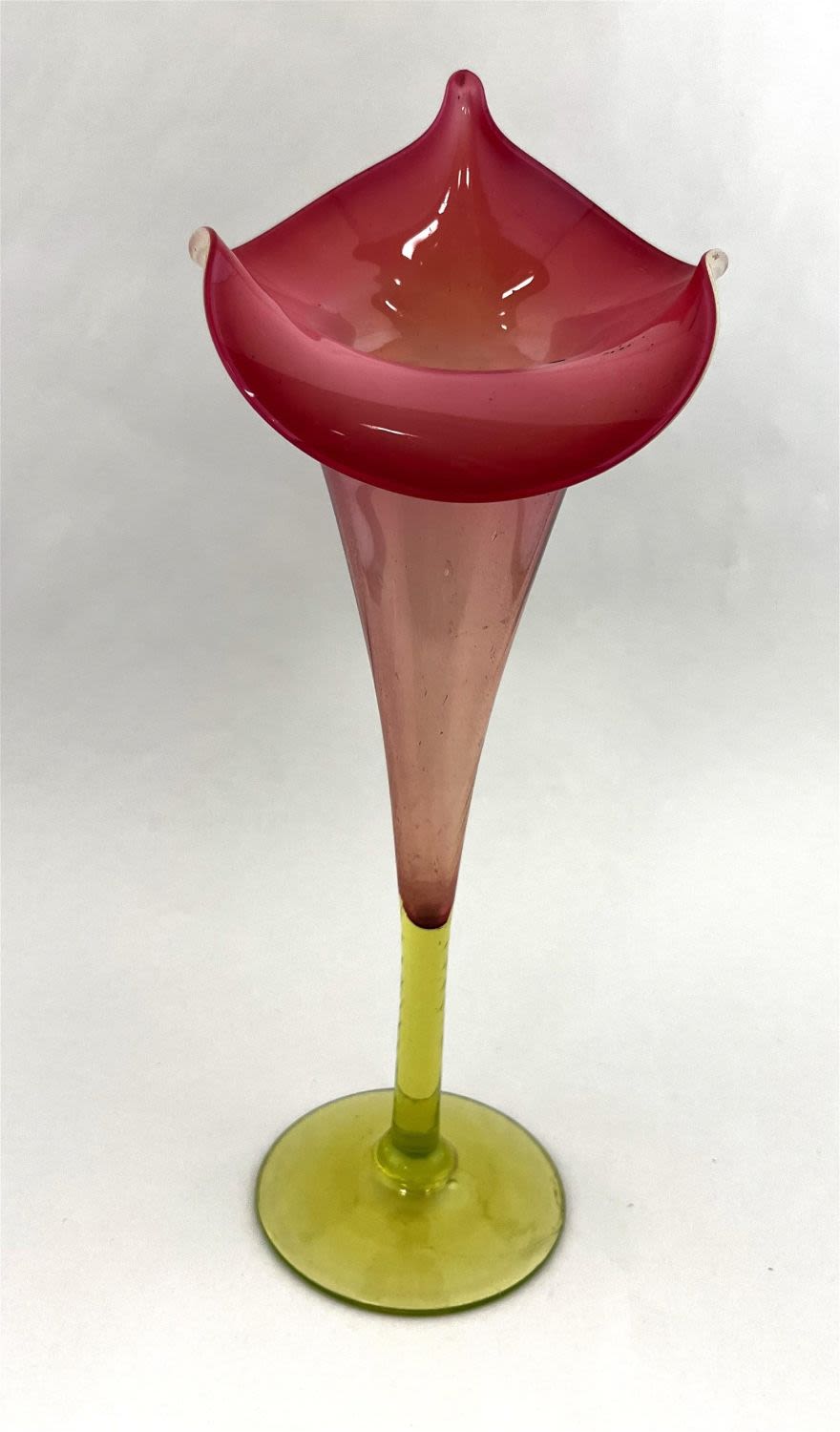 Lot 233: Rubina Verde Jack-in-the-Pulpit vase