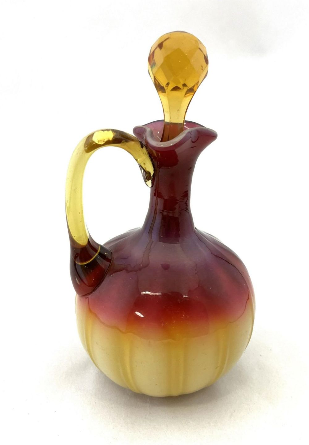 Lot 242: New England Plated Amberina cruet