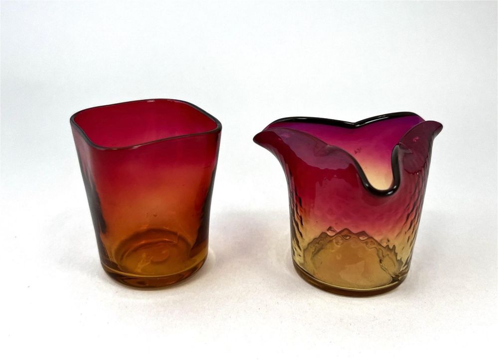 Lot 243: Two New England Amberina toothpicks