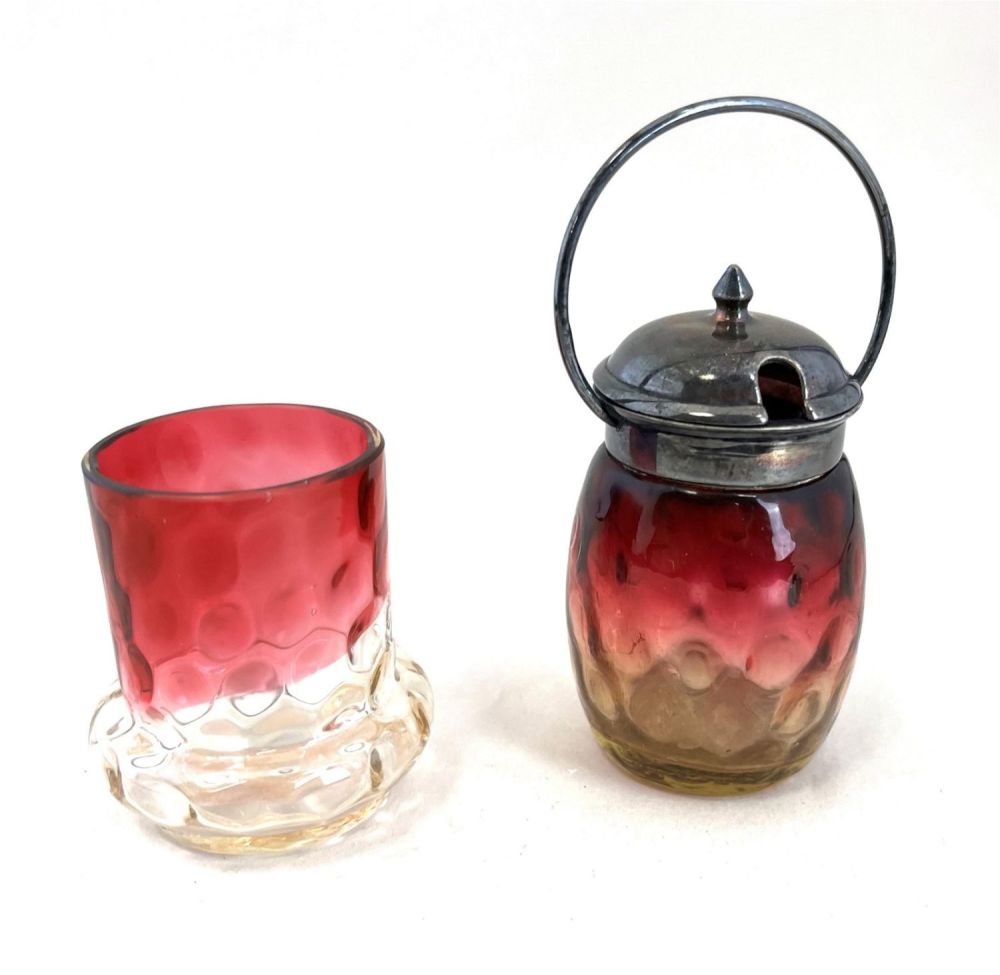 Lot 244: Two Amberina glass items