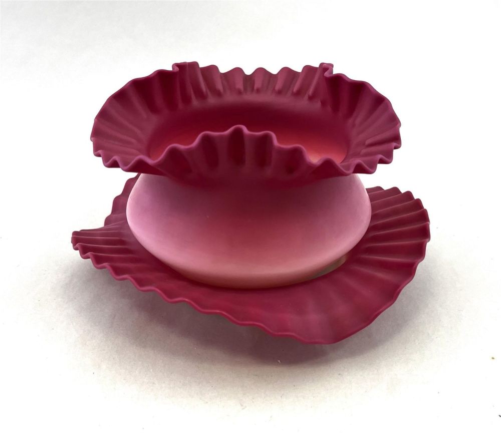 Lot 249: New England Peachblow bowl and plate