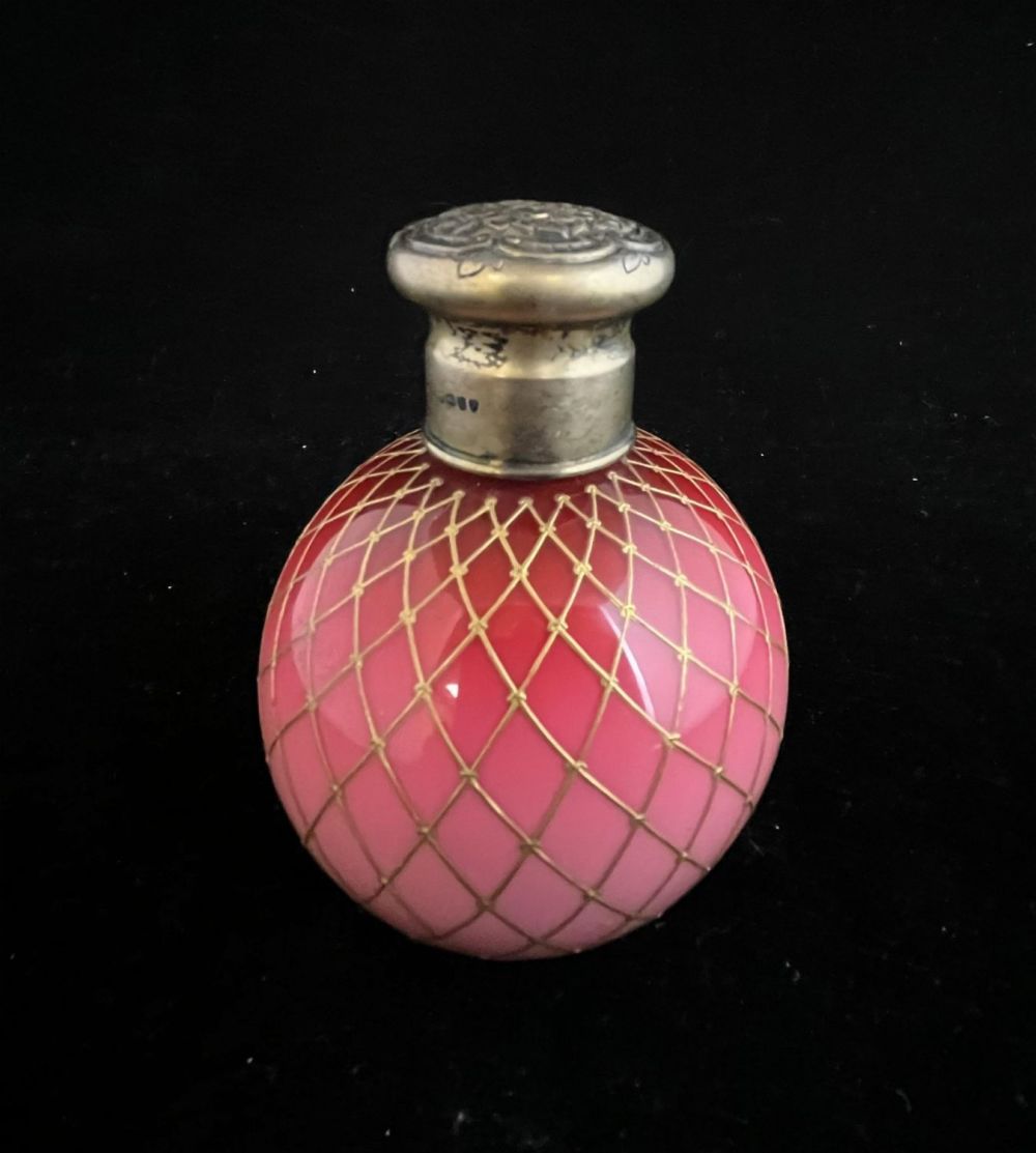 Lot 312: Webb Peachblow glass perfume