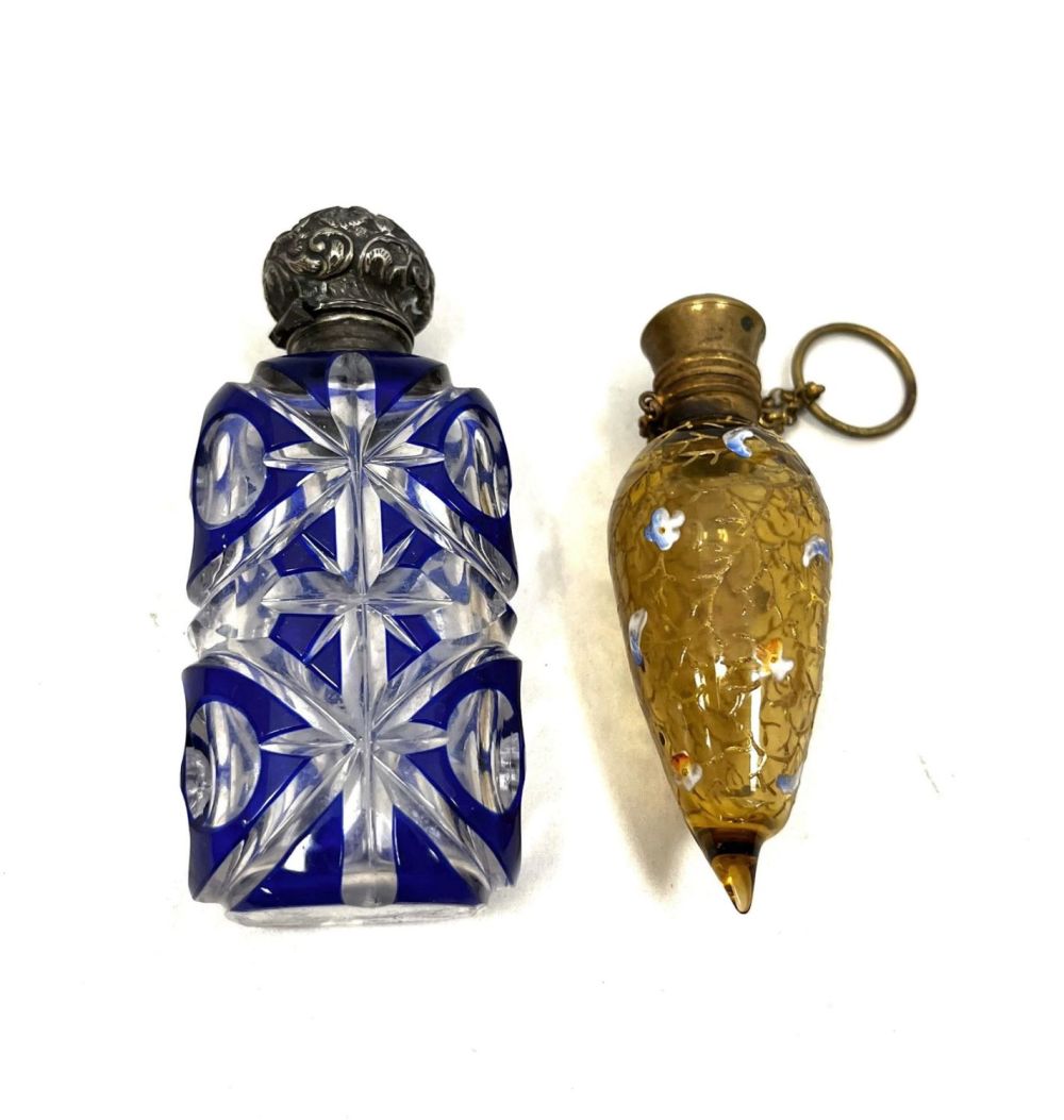 Lot 313: Two glass perfume bottles