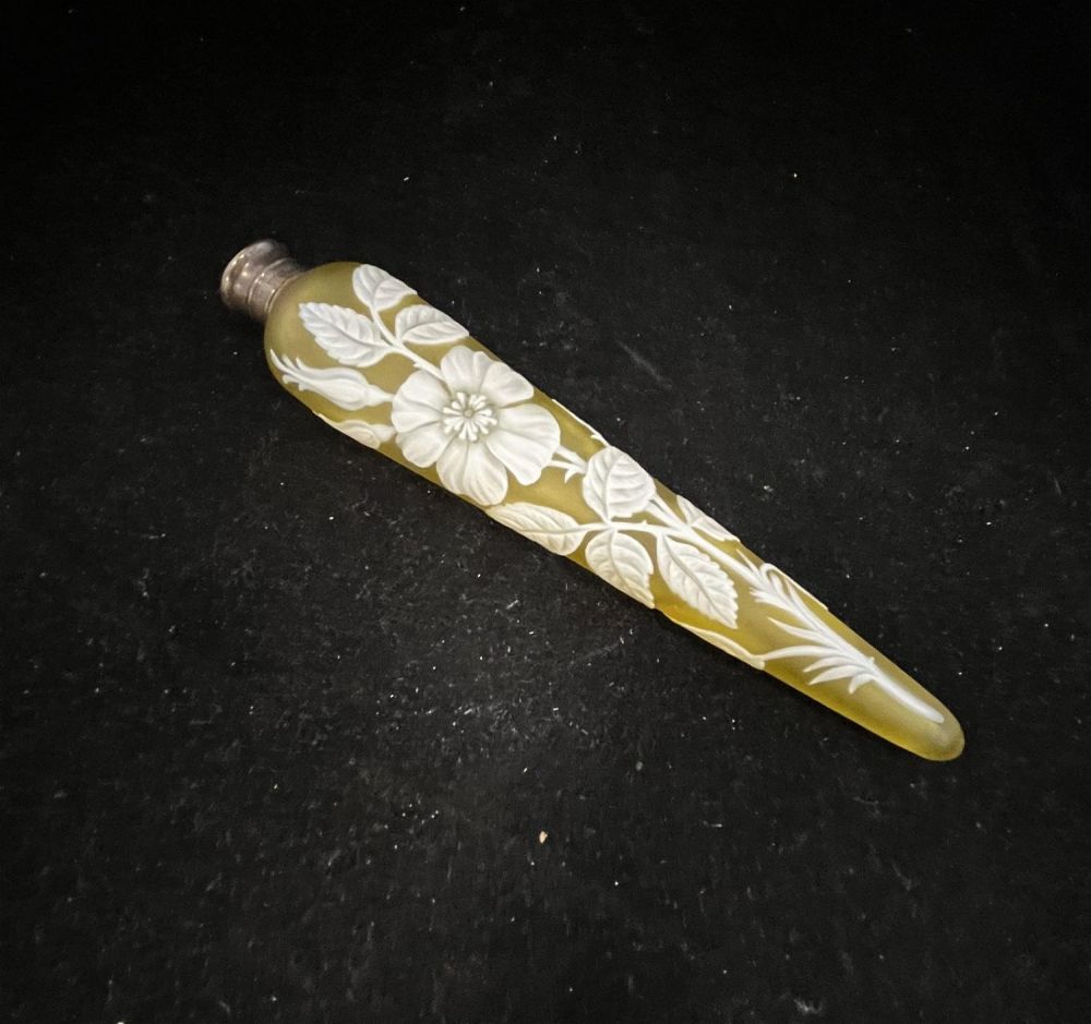 Lot 320: Webb yellow cameo glass perfume