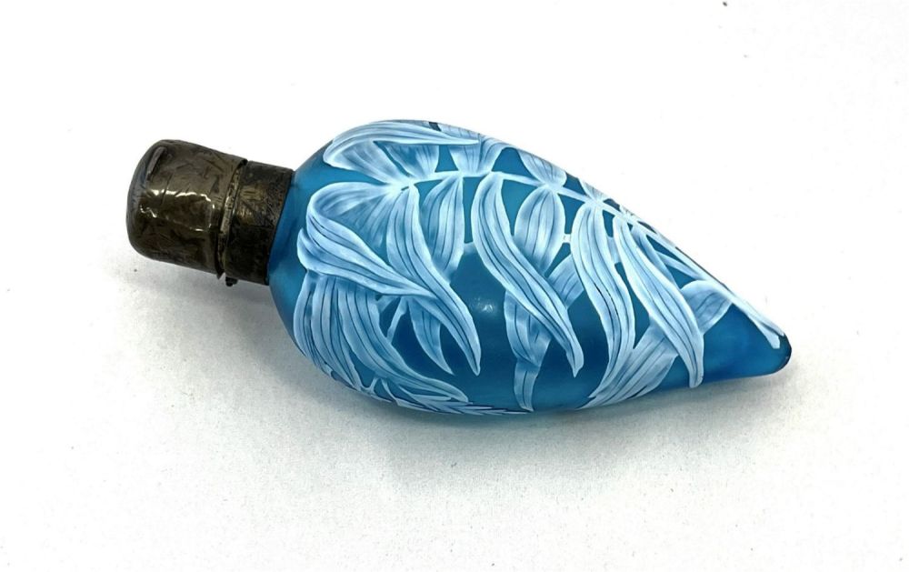 Lot 321: Webb blue glass cameo perfume