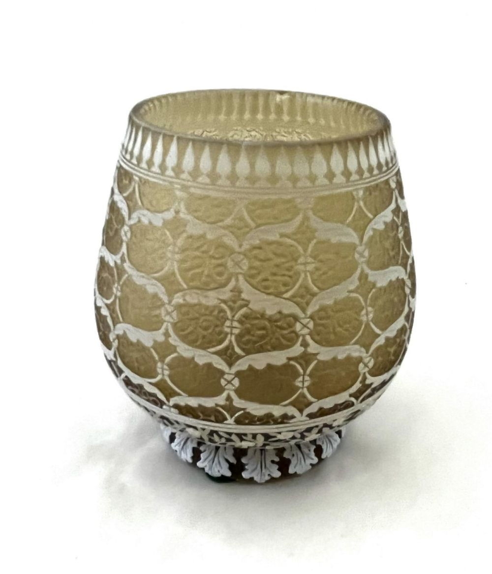 Lot 324: Footed English cameo glass vase