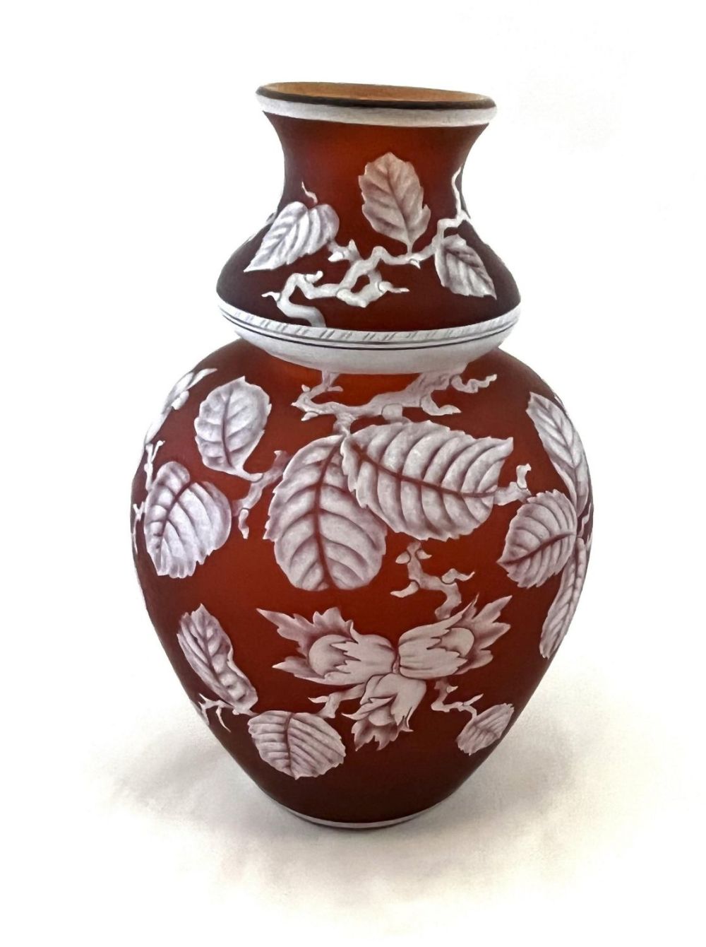 Lot 325: Webb red cameo glass vase