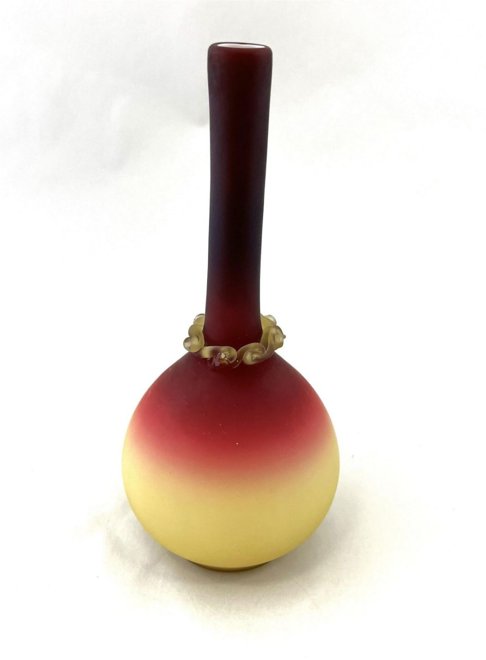Lot 331: Wheeling Peachblow stick vase