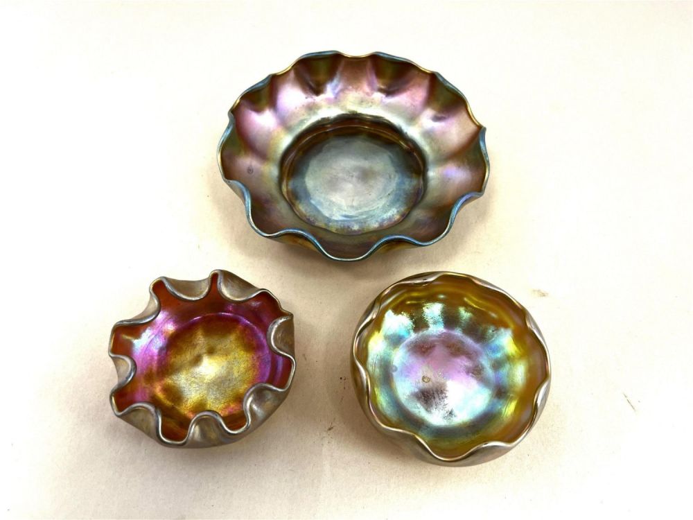 Lot 339: Tiffany Gold Favrile salt set
