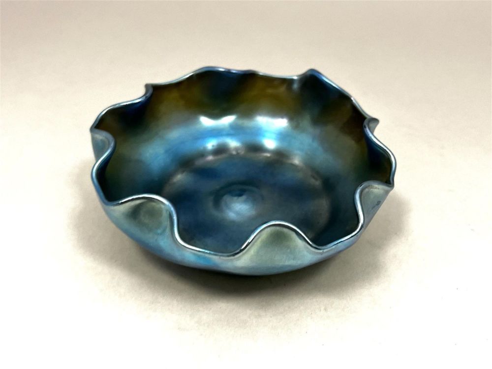 Lot 340: Rare Tiffany Blue Favrile master salt