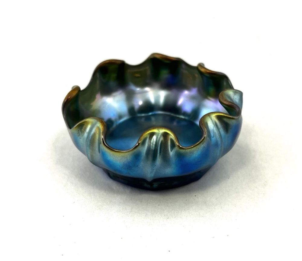 Lot 349: Tiffany Blue Favrile open salt