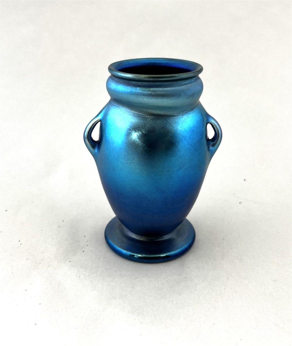 Lot 357: Tiffany Blue Favrile glass vase