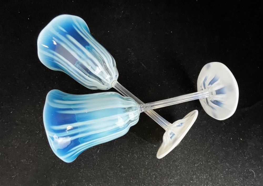 Lot 362: Pair of Tiffany Pastel goblets